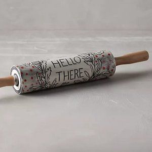 Molly Hatch Rolling Pin Crowned Leaf Anthropologie Bone China NEW